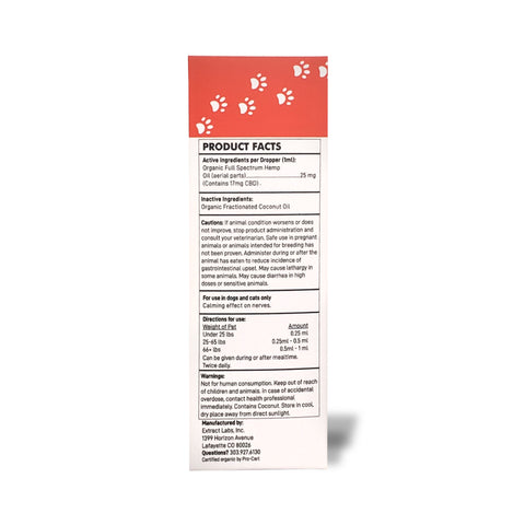 Fetch CBD Pet Oil Tincture - Full Spectrum Hemp Extract - 500mg 1oz