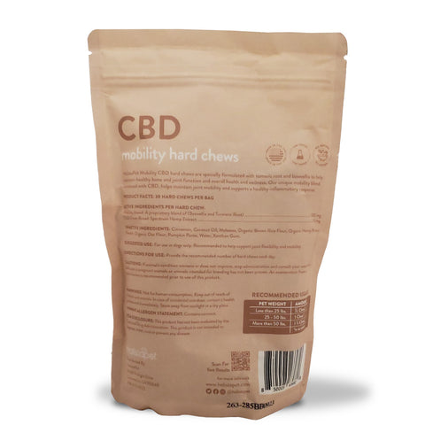 HolistaPet - Pet Mobility CBD Dog Treats Hard Chews - Full-Spectrum Hemp Extract - 300mg 30ct