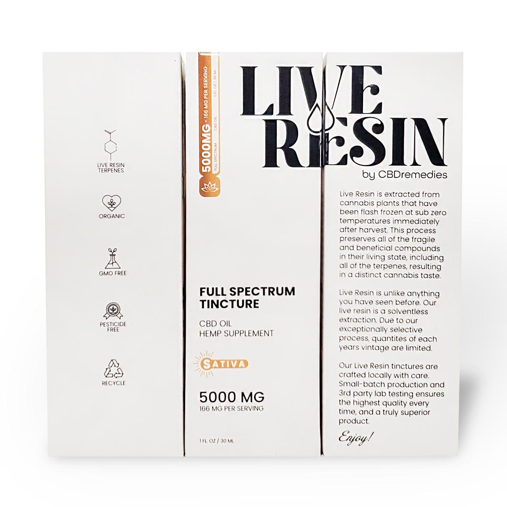 Kind+Life Live Resin by CBD Remedies - Sativa Full Spectrum CBD Supplement Tincture - 1000mg - 2500mg.