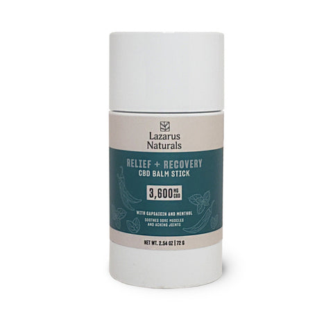 Lazarus Naturals - Relief + Recovery CBD Balm Stick - Full-Spectrum Hemp Extract - 3600mg 2.54 oz