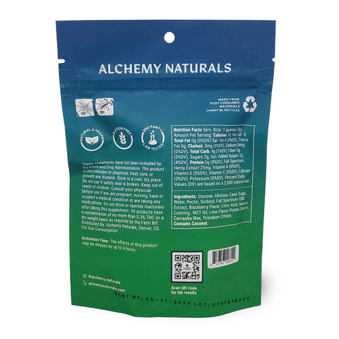 Alchemy Naturals - Daily CBD Gummies - Full Spectrum Hemp Extract - 750mg 30ct