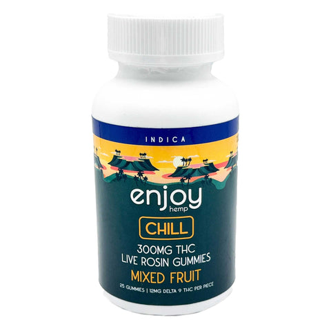 Enjoy - Delta 9 Gummies - "Chill" Mixed Fruit - Live Rosin - Indica - 300mg Total, 25 Count