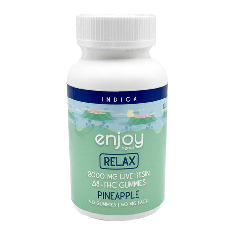 Enjoy - Delta 8 Gummies - "Relax" Pineapple - Live Resin - Indica - 2000mg Total, 40 Count
