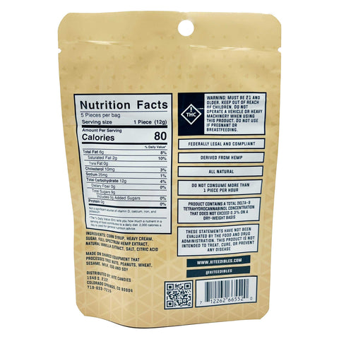 XITE - Butter Cream Caramels - Delta-9 / CBD - 1:1 Ratio (75mg D9:75mg CBD Total) 5 Count