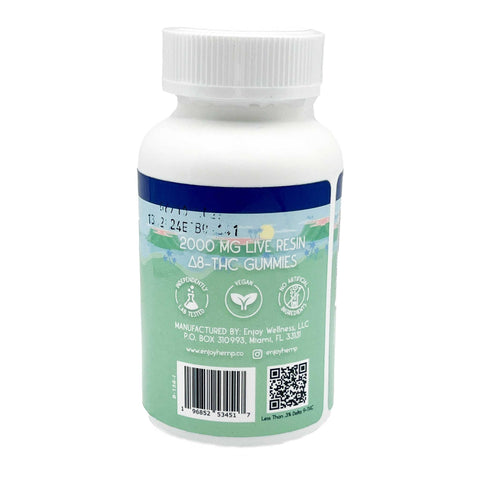 Enjoy - Delta 8 Gummies - "Relax" Pineapple - Live Resin - Indica - 2000mg Total, 40 Count