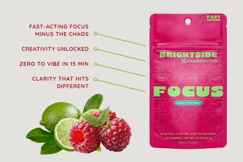Charlotte’s Web Brightside Focus THC Gummies – Raspberry Lime