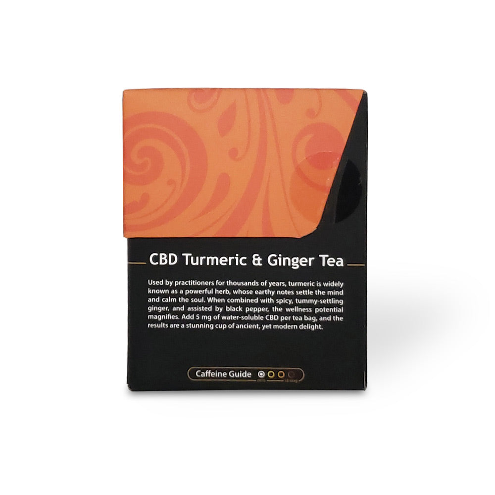 
                
                    Load image into Gallery viewer, Turmeric &amp;amp; Ginger CBD Tea - Isolate Hemp Extract - 90mg 18ct
                
            