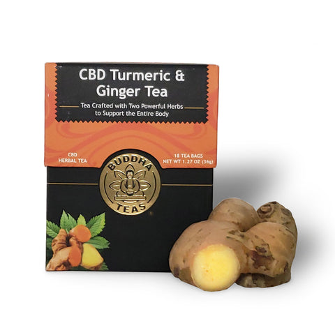 Turmeric & Ginger CBD Tea - Isolate Hemp Extract - 90mg 18ct