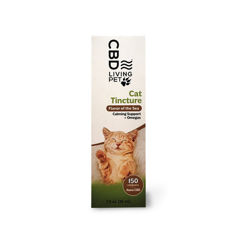 Pet Oil Nano CBD Cat Tincture - Calming Support + Omegas - Flavor of the Sea 150mg 1oz