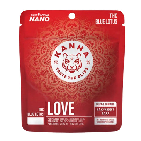 Kanha Love Gummies Delta 9 THC + Blue Lotus - Fast Acting - Nano Technology (10 count)