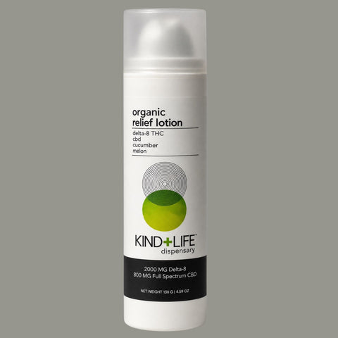 Kind+Life Organic Relief Lotion with 2,000mg Delta-8 THC, 800mg full-spectrum CBD and arnica