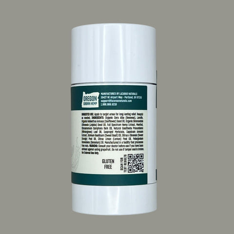 Lazarus Naturals 3600mg Full Spectrum CBD Balm Stick ingredients and directions
