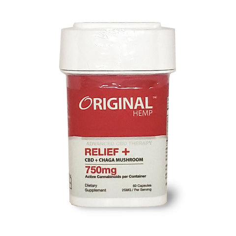 Relief CBD Capsules - Full-Spectrum Hemp Extract - 750mg 60ct