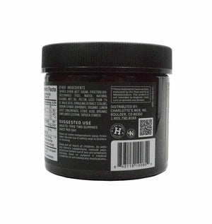 Charlotte's Web Calm Gummies Tub Back with Ingredients, Suggested Use, and QR Code