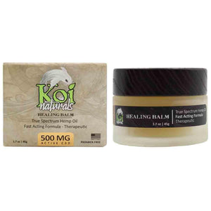 Koi Naturals Healing Balm 500mg Box and Jar