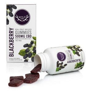WYLD - Real Fruit-Infused CBD Gummies - Broad-Spectrum Hemp Extract - Lemon, Raspberry, Blackberry, Huckleberry - 500mg 20ct - cbd remedies us